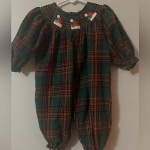 Marie Nicole Smocked Christmas Bubble Romper